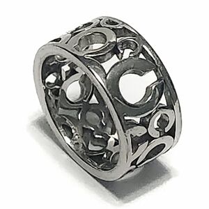 COACH Logo Wide 10 mm Band Logo Ring size 7